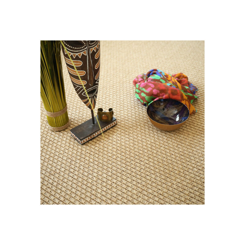 Décoweb - Moquette Tissé Plat - Natté Sumatra - Naturel - Rouleau de 4m x 1m