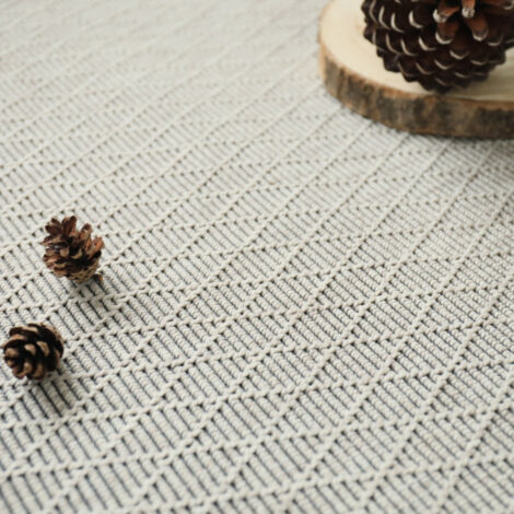 Moquette Tissé plat - Timika - Blanc craie - Rouleau de 4m x 3m