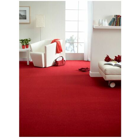 DELADECO Moquette tuftée polyamide Philadelphia Rouge 4 m-Dimensions:-Épaisseur:-Rouge - m2