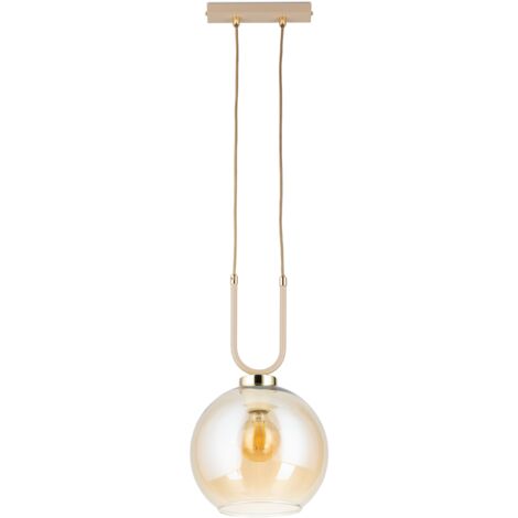 Mora Beige Glas-Hängelampe 1xE27 20