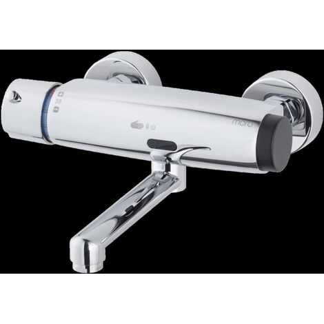 MORA tronic WMS, Robinet de lavabo pour clinique, Thermostat mural à batterie