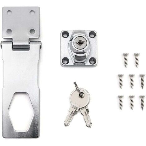 Moraillon, Moraillon avec Clés et Vis pour Portail, Remise, Porte de garage, 4" / 10cm, Finition, 1pcs