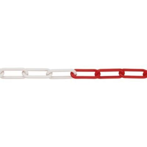 MORAVIA PE-Gliederkette - Gliederstärke 6 mm - rot-weiß, VE 10 m Absperrkette