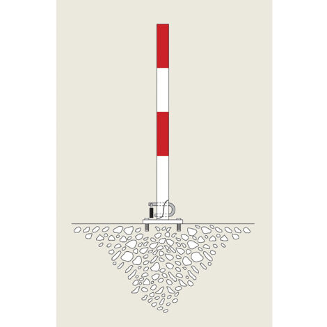 Moravia, Potelet basculant, à cheviller, rouge-blanc
