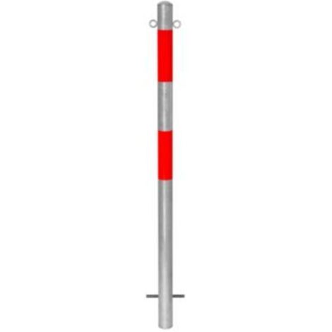 MORAVIA Sperrpfosten - zum Einbetonieren, Ø 60 mm - feuerverzinkt / rot