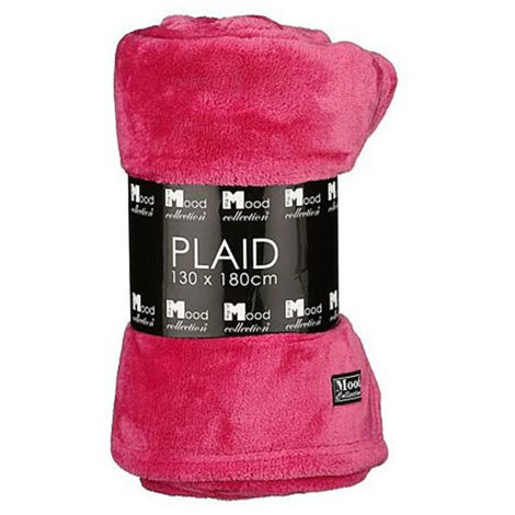 Morbida coperta in pile realizzata in poliestere 1,80x1,30m colore fucsia