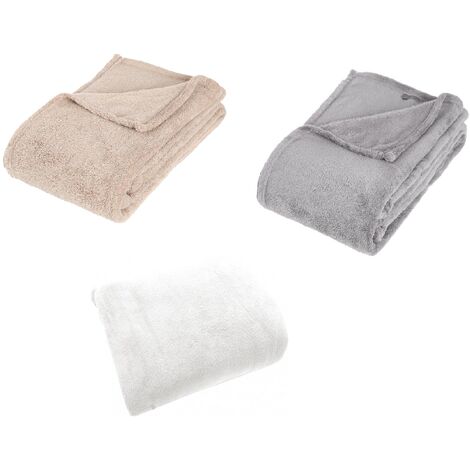 MORBIDA COPERTA PLAID IN PILE 130X160cm CALDA COPERTA INVERNO - Colore: Grigio