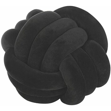 Morbido Cuscino Decorativo a Forma di Nodo Nero 30 x 30 cm Malni