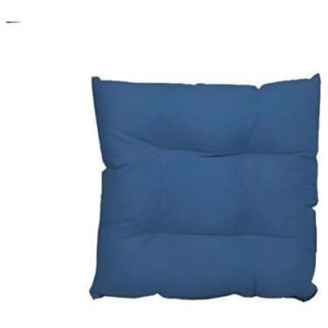 Morbiflex Cuscino Coprisedia Blu Bordato 40x40x4.5 cm con Laccetti