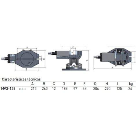 Mordazas triaxiales OPTIMUM MV3-125
