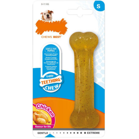 Mordedor de perro Nylabone Talla M Pollo Termoplástico Cachorros