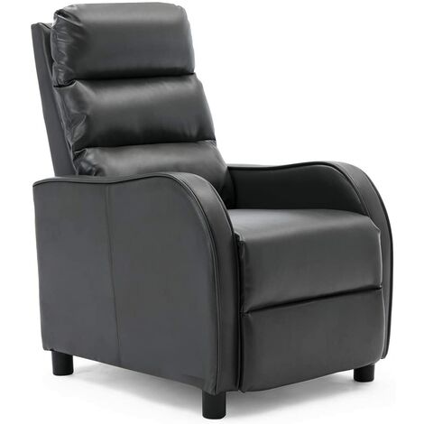More4Homes SELBY BONDED LEATHER PUSHBACK RECLINER ARMCHAIR SOFA GAMING CHAIR RECLINING