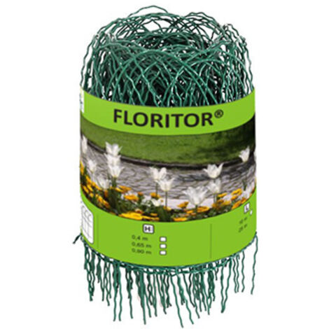 MOREDA malla floritor  65cm. verde rollo 10m , Floritor se utiliza para proteger y limitar las zonas ornamentales, los jardines y las huertas Malla trenzada de alambres ondulad