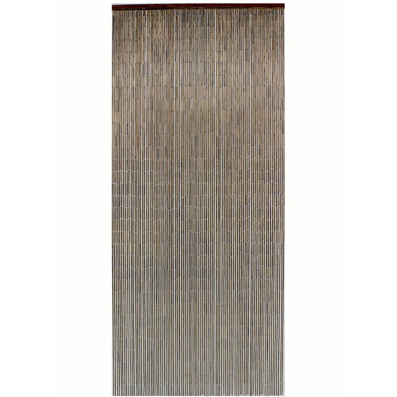 Rideau de porte Bâtonnets de bambou vernis - coloris acajou - 90 x 200 cm Morel