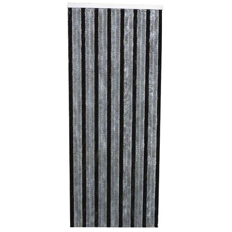 MOREL - Rideau de porte Florence chenilles 90x220 cm - gris, noir