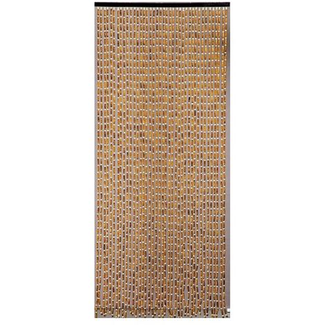 MOREL - Rideau de porte perles olives en bois - 90x200 cm
