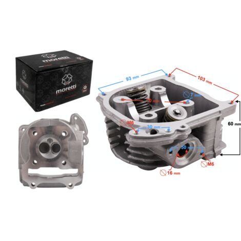 Moretti Zylinderkopf für 4T 50cc Roller 139QMB lange Ventile