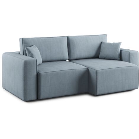 Morfeo Sofa mit 3 asuziehbaren Sitzen aus weichem wasserfestem Stoff T02 245 cm hellblau