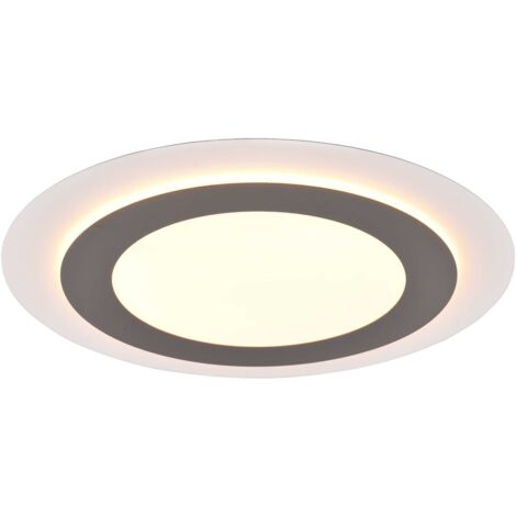 MORGAN PLAFONIERA A LED 42W 5600lm, 2700 - 6500K BIANCA ROTONDA BORDO METALLO ACCIAIO ILLUMINATO CON TELECOMANDO MULTIFUNZIONE D. 45CM DIMMERABILE