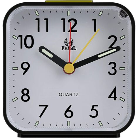 Morning Alarm Clock, 3D Digital Quartz Analog Alarm Clocks, Small Silent Non-Ticking Travel Alarm Clock, Ideal Bright Alarm Clock for Family/Office