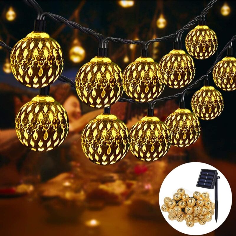 Image of Moroccan Solar String Lights Outdoor, 7M&hellip;