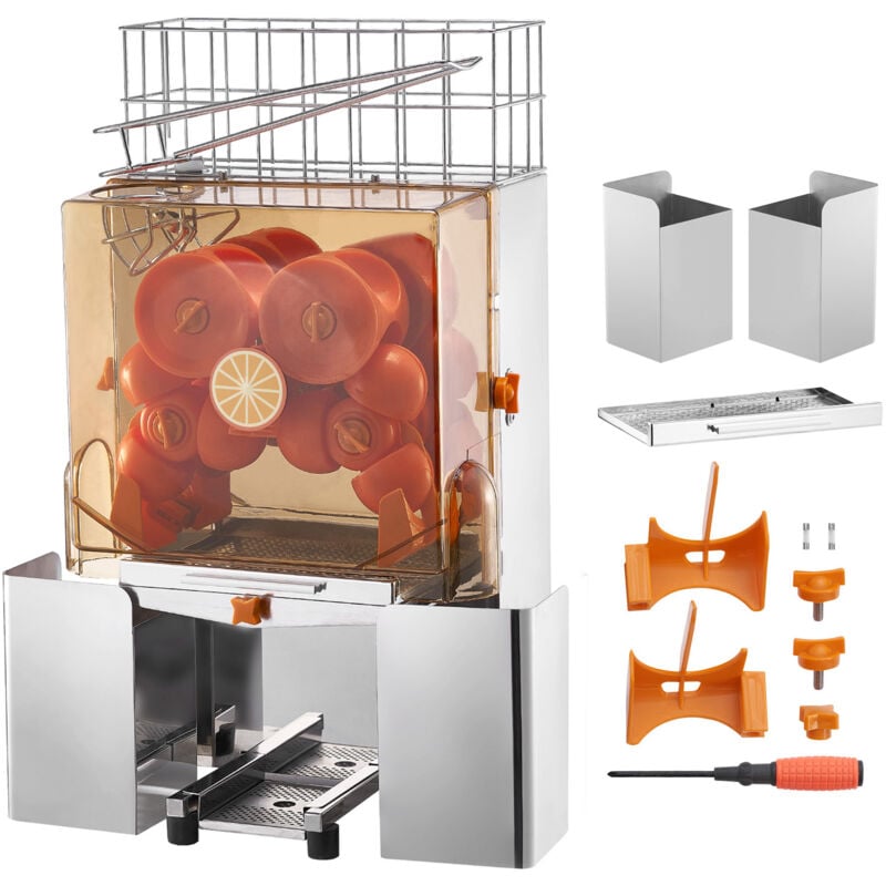 Mophorn - Morphorn Machine à jus d'orange commerciale, extracteur de jus automatique 120W, acier inoxydable. Presse 20 oranges/min. Livré avec boîte