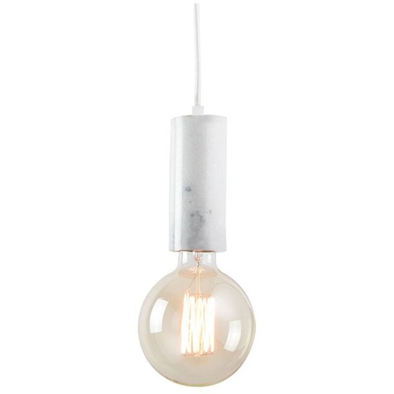 Suspension Luminaire D60 Pour Ampoule led E27 Blanc Marbré zambelis fs