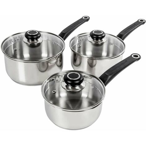 Morphy Richards Equip 3Pcs Stainless Steel Pan Set - 3Pc - S/Steel