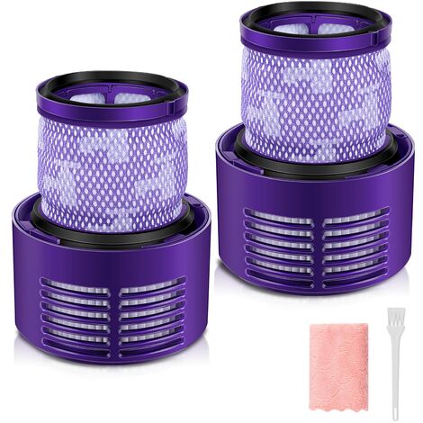Morpilot Filtro per Dyson V10 Serie, Filtro di Ricambio Lavabile per Dyson V10, Dyson SV12 Serie, con Spazzola e Panno per la Pulizia, Confezione da 2