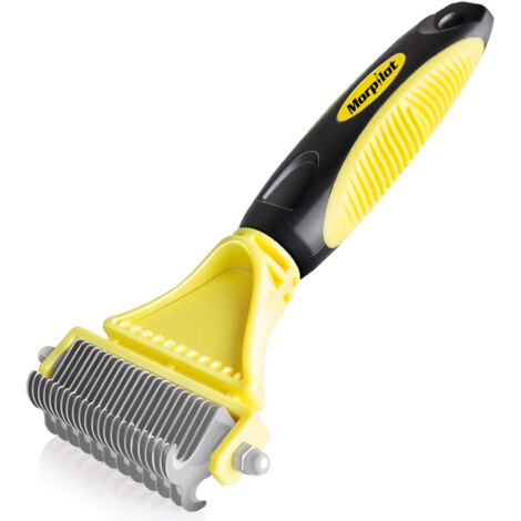 Morpilot Spazzola per Cani Gatti Pelo Lungo, Pettine per Cani Professionale Spazzola Sottopelo Cardatore per Cani per Rimuovere Peli Superflui Sbrogliare Nodi, Riduce del 90% la Perdita di Pelii