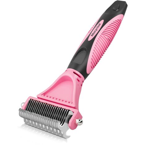 Morpilot Spazzola per Cani, Spazzola Cane Pelo Lungo, Corto, Medio, Toelettatura Professionale, Pettine Cane e Gatto per Rimuovere Peli Superflui e Sbrogliare Nodi, Riduce del 90% Rosa