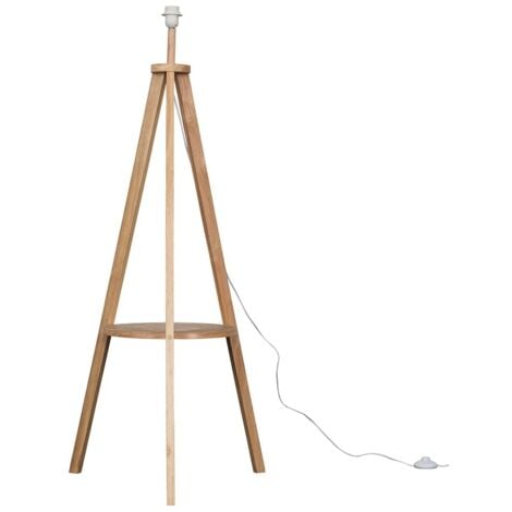 Morrigan Modern Light Wood Tripod Design Floor Lamp Base with Storage Shelf