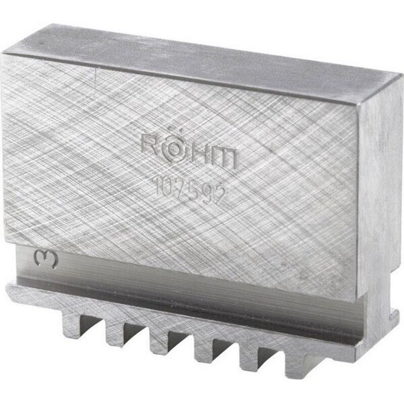 Röhm Gmbh - Mors de mandrins de tours, 4 mors, mors monoblocs non étagés, non trempés, Taille : 160 mm, Long. a 61 mm, Larg. : b 18 mm, Hauteur c :