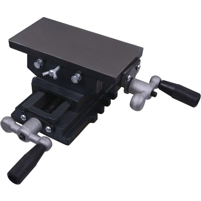 Morsa Manuale da Tavolo con Slitta Trasversale - Vidaxl
