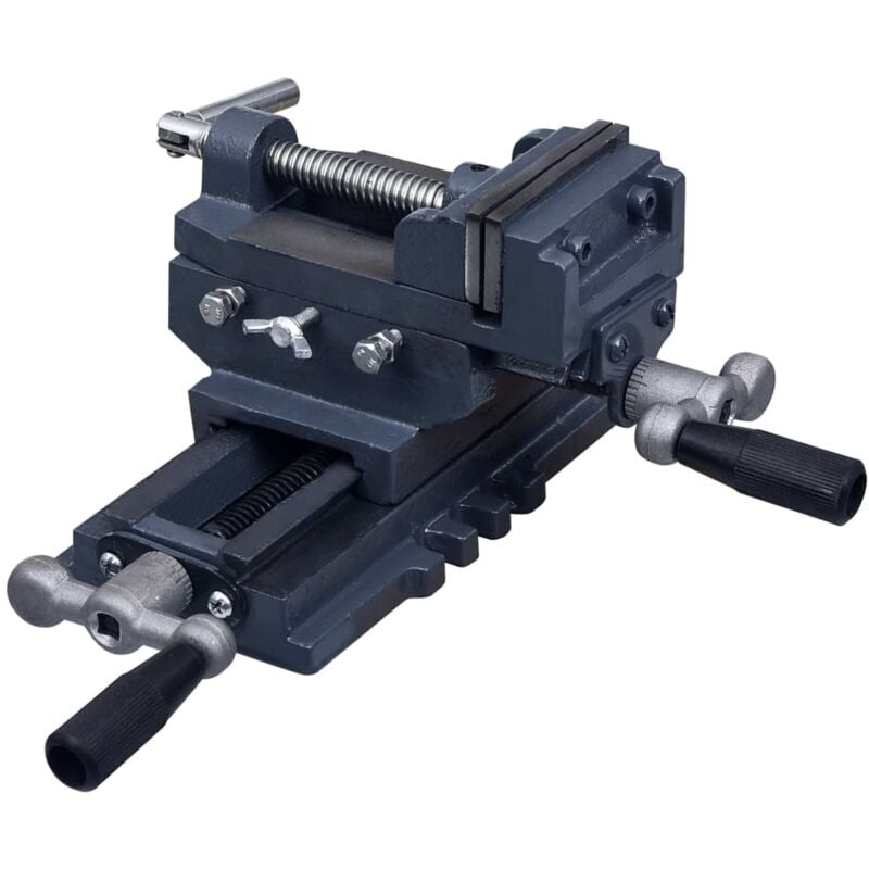 Morsa Manuale con Slitta Trasversale per Trapano a Colonna 70mm - Vidaxl