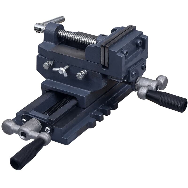 Morsa Manuale con Slitta Trasversale per Trapano a Colonna 70mm - Vidaxl