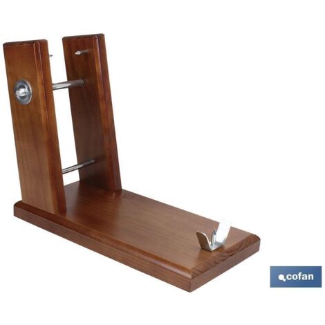 Morsa per prosciutto di legno con mandrino di acciaio  Dimensioni: 39 x 20,5 x 12,6 cm  Peso: 2,89 kg