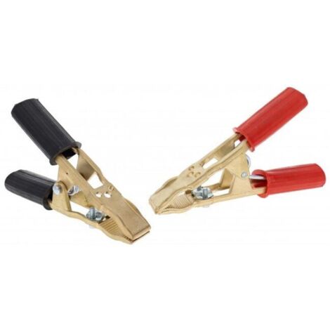 Morsetti di avviamento di emergenza in ottone da 400 A – Confezione da 2 – Alta conduttività per cavi fino a 50 mm² – Rosso e nero