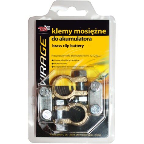 MORSETTI PER BATTERIA IN OTTONE 2 PEZZI (+/-) - BIS 93-003