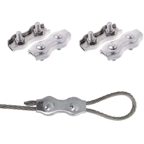 Morsetti per cavi in acciaio, morsetti per funi, clip duplex, morsetti per cavi doppi M4, morsetti per cavi doppi in acciaio inossidabile, morsetti per cavi in acciaio inossidabile M4 per il fissaggio