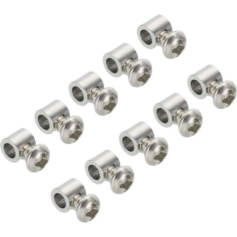 Morsetti per cavi metallici da 5,3x6 mm, 20 pezzi Morsetti per cavi in acciaio da 3,5 mm Raccordi per cavi con blocco per cavi a foro singolo con viti M4 x 0,7 per cavi