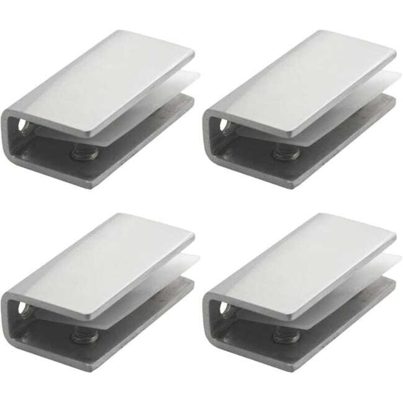 Morsetti per vetro in acciaio inossidabile, 4 pezzi di supporto per ripiani in vetro, supporto per specchio 8-12 mm, supporto per specchio da parete,