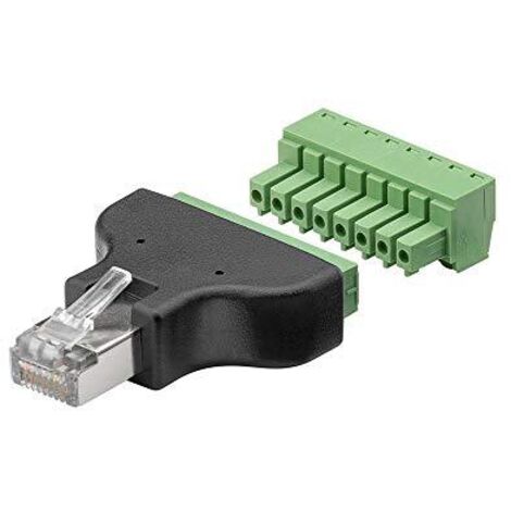 Morsettiera a 8 pin  Spina RJ45 (8P8C), fissaggio a vite staccabile, 2 pezzi.