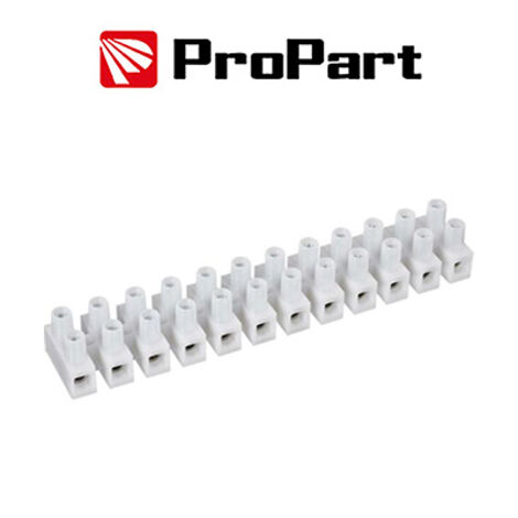 Morsettiera bianc 12poli 10A-10mm2 forma a U 380V stecca10pz
