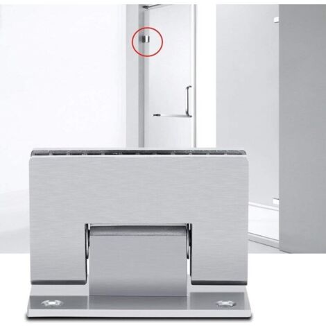 Morsetto a 90° per porta in vetro, cerniera, montaggio a parete senza telaio, per porte doccia in vetro da 8-10 mm.