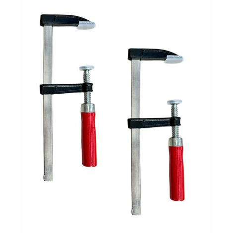 Morsetto a F Strettoio a Vite Stringente per Legno 200x80 mm Conf. 2 Pezzi 200x80 mm