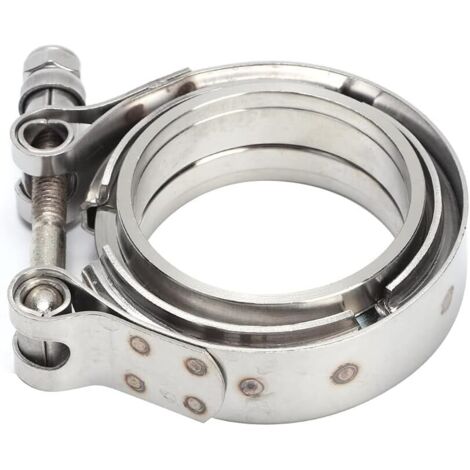 Morsetto a V in acciaio inossidabile Tbe, morsetto di scarico, morsetto a V in acciaio inossidabile da 2,25 pollici con 2 flange per tubo di scarico turbo