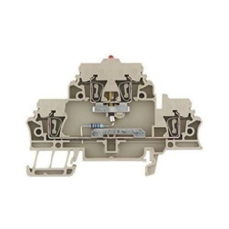 Morsetto Componibile a più piani, Molla autobloccante, 2.5 mm², 24 V, 10 A, Numero di piani: 2, Beige scuro