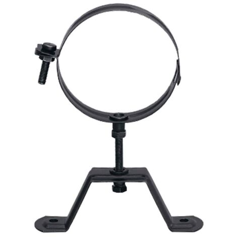 Morsetto da parete regolabile smaltato nero 850°C - Ø80mm per guida fumi di stufe e caminetti a pellet
