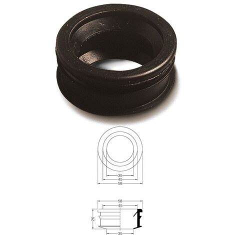 Morsetto gomma nera per curve tecniche mm.53 - tubi mm. 40 219400GN